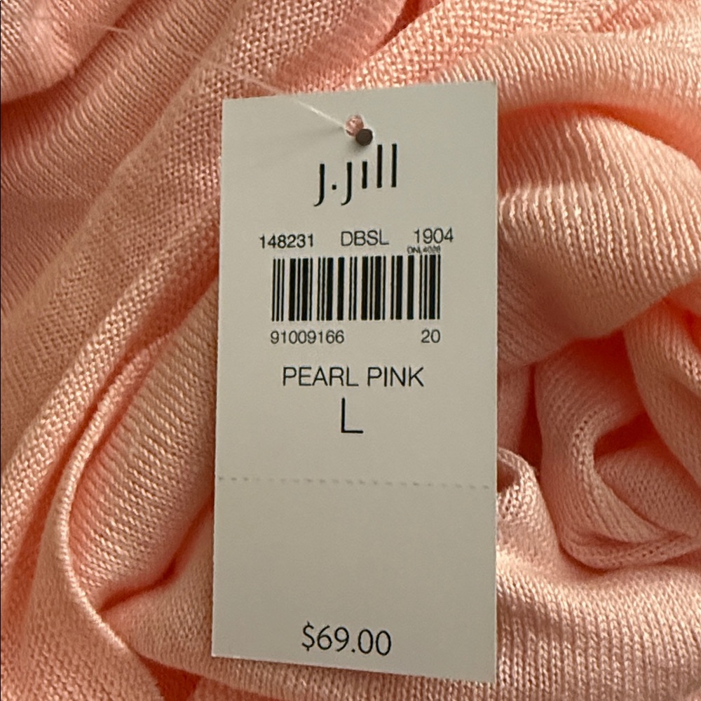 NEW with tags J. Jill Light Pink 3/4 Sleeve Lightweight Sweater, Size Large - Picture 8 of 8
